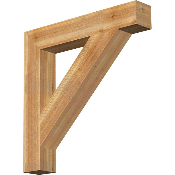 Ekena Millwork Traditional Block Rough Sawn Bracket, Western Red Cedar, 6"W x 38"D x 38"H BKT06X38X38TRA05RWR - main